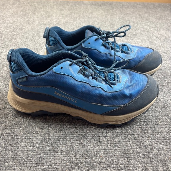 MERRELL Boy’s Blue Waterproof Moab Speed Low Hiking Shoes size: 7 - Picture 1 of 10
